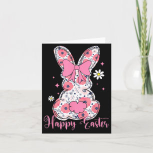 Tarjeta Conejo de Pascua Feliz Coqueta Lazo Conejo Mujeres
