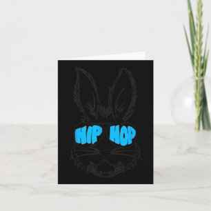 Tarjeta Conejo De Pascua Feliz Hip Hop Cara Con Gafas De S