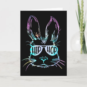 Tarjeta Conejo de Pascua Feliz Hip Hop Cara con Gafas de S