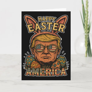 Tarjeta Conejo de Pascua Feliz Trump Caza de Huevos de Pas