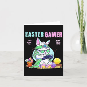 Tarjeta Conejo de Pascua Funny Gamer Videojuego Chicos Chi