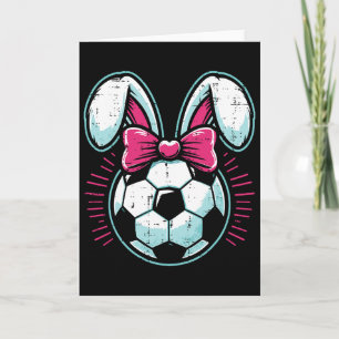 Tarjeta Conejo de Pascua Fútbol Ll Orejas de Conejo Lazo N