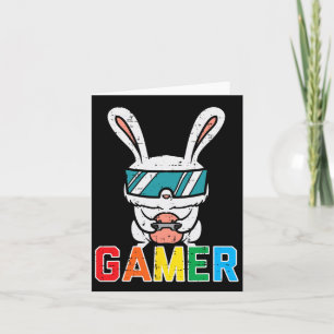 Tarjeta Conejo de Pascua Gamer Videojuego Lindo Juegos Niñ