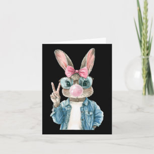 Tarjeta Conejo de Pascua genial sopla burbujas de chicle C