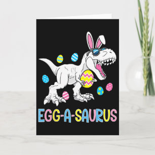 Tarjeta Conejo de Pascua Huevo de Dinosaurio A Saurus Trex