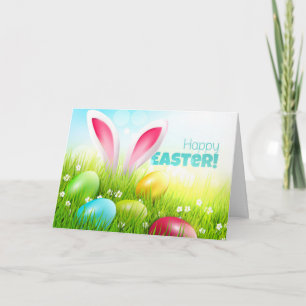 Tarjeta Conejo de Pascua Huevo de Pascua Flores Pascua