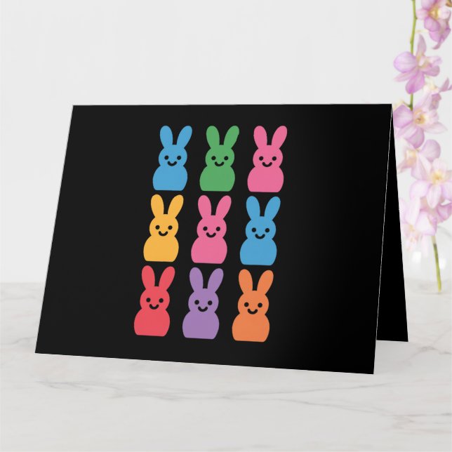 Tarjeta Conejo de Pascua Huevos Cuadro Leopardo (Orquídea)