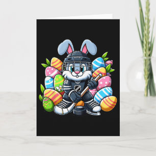 Tarjeta Conejo de Pascua Jugador de Hockey sobre Hielo Ama
