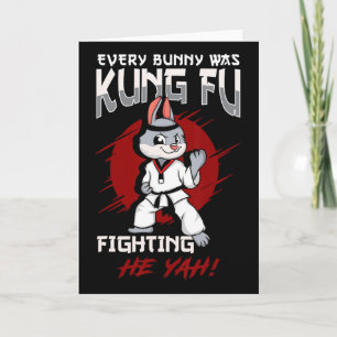 Tarjeta Conejo de Pascua Karate Cada Conejo era Kung Fu Lu