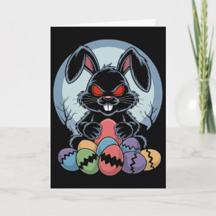 Tarjeta Conejo de Pascua Malvado Espantoso Terrorífico Ojo