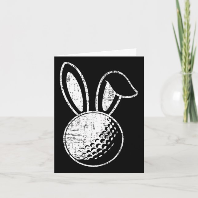 Tarjeta Conejo de Pascua orejas de golf regalo divertido d (Anverso)