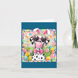 Tarjeta Conejo de Pascua orejas de perro divertido dálmata