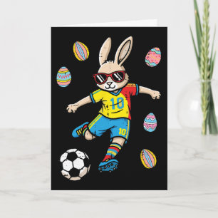 Tarjeta Conejo de Pascua Patada de Fútbol Americano Conejo