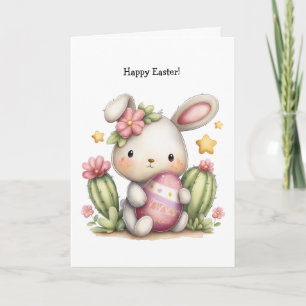 Tarjeta Conejo de Pascua personalizado lindo del desierto/
