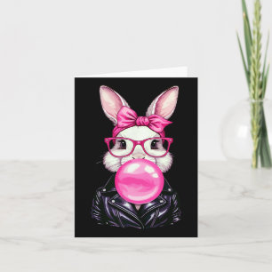 Tarjeta Conejo de Pascua "Retro 50" resplandece la Goma de