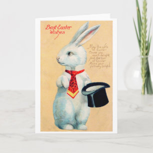 Tarjeta Conejo de Pascua vintage