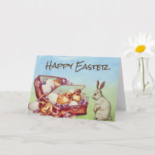 Tarjeta Conejo de Pascua Vintage