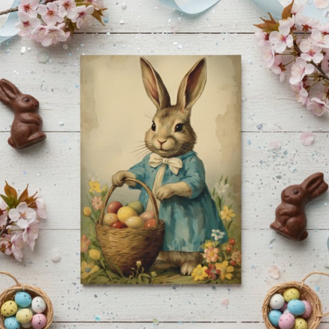 Tarjeta Conejo de Pascua vintage (Subido por el creador)