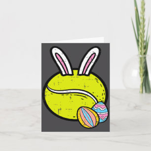 Tarjeta Conejo de pelota de tenis del día de Pascua