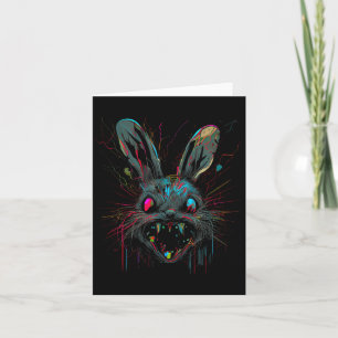 Tarjeta Conejo de pintura loca psico horror