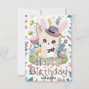 Tarjeta Conejo de regalo de cumpleaños digital