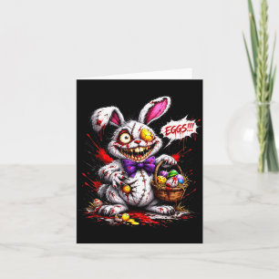 Tarjeta Conejo de terror con huevos diseño espantoso de Pa