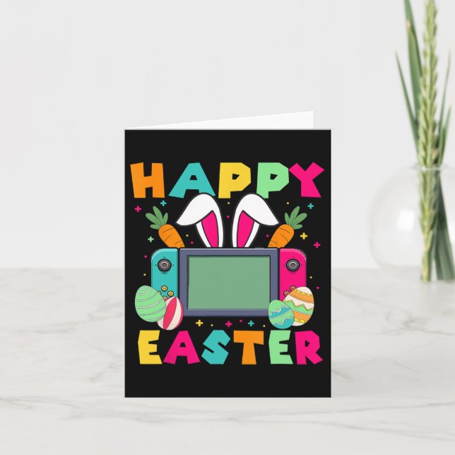 Tarjeta Conejo de videojuego de Pascua Controlador de jueg (Anverso)