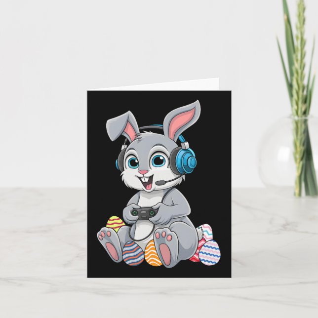 Tarjeta Conejo de videojuegos Huevo de juegos para niños y (Anverso)