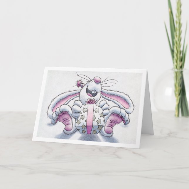 Tarjeta Conejo del cumpleaños (Anverso)