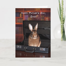 Tarjeta Conejo del Día del Padre en una vitrina