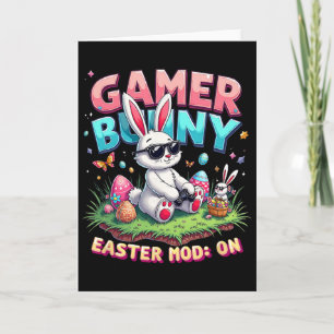 Tarjeta Conejo Divertido de Pascua para Jugadores con Rega