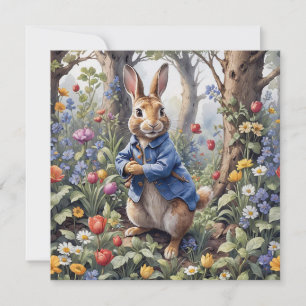 Tarjeta Conejo en el bosque encantado