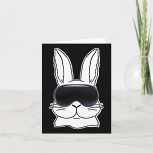 Tarjeta Conejo Feliz Con Gafas Vr Metaver Día De Pascua Ca