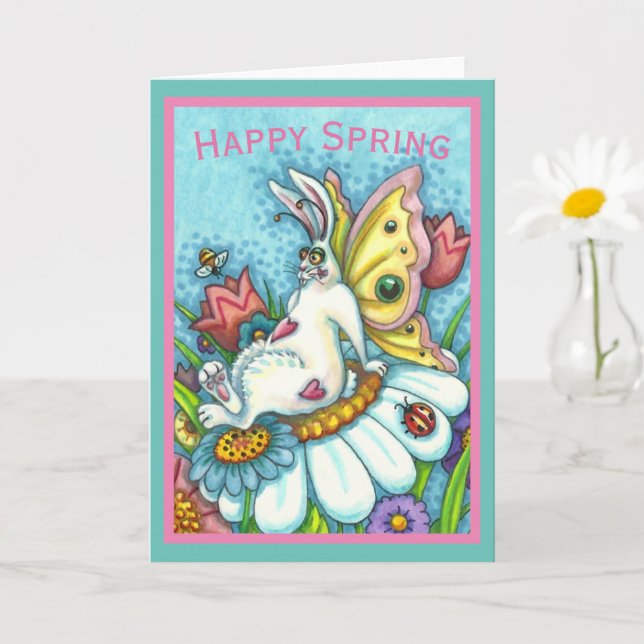 TARJETA CONEJO FELIZ DE PRIMAVERA FLUTTERBUN, CONEJO DIVER (Planta pequeña)