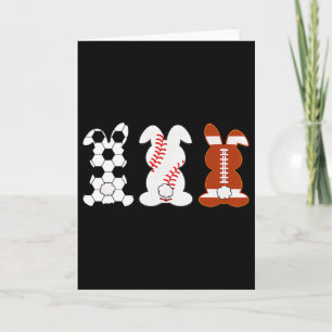 Tarjeta Conejo Fútbol Béisbol Deporte Divertido Día de Pas