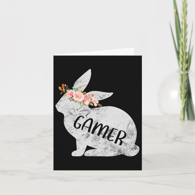 Tarjeta Conejo Gamer de la familia floral de conejos Ea (Anverso)