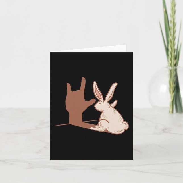 Tarjeta Conejo ILY gesto de mano en ASL Conciencia sobre l (Anverso)