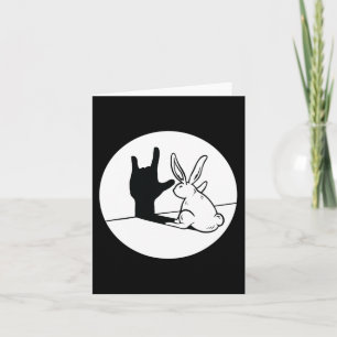 Tarjeta Conejo ILY gesto de mano en ASL Sordera Pérdida de