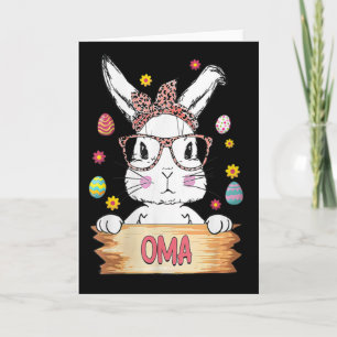 Tarjeta Conejo Lindo Cara de Mujer Estampado de Leopardo G