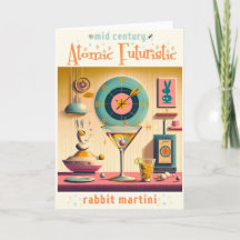 Conejo Martini Futurista Retro Atómico de Medianos