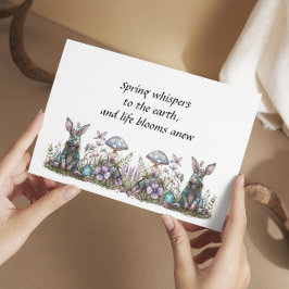 Tarjeta Conejo místico con hongos