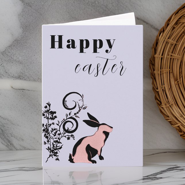 Tarjeta Conejo moderno feliz Pascua personalizada (Subido por el creador)