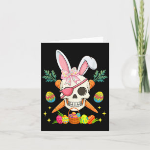 Tarjeta Conejo Pirata Cráneo Pajarita Caza de Pascua