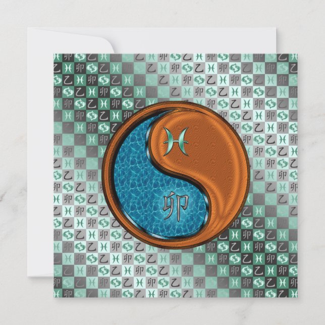 Tarjeta Conejo Pisces y Madera (Anverso)
