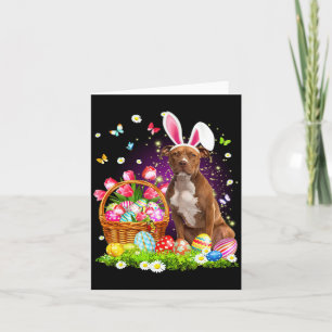 Tarjeta Conejo Pitbull Perro Huevos de Pascua