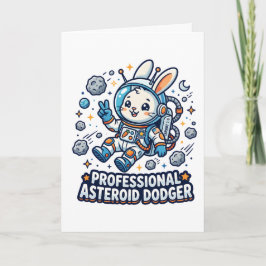Tarjeta Conejo Profesional que Esquiva Asteroides
