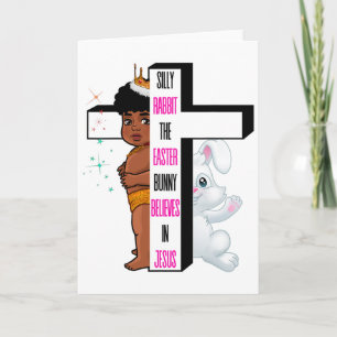 Tarjeta Conejo tonto El conejo de Pascua cree en Jesús yo