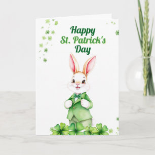 Tarjeta Conejo verde de Dapper con Shamrock St Patrick's D