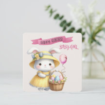Conejo y cesta de pascua Feliz bebé de Pascua