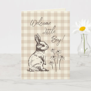 Tarjeta Conejos Bonanza de conejito adorable - nuevo bebé
